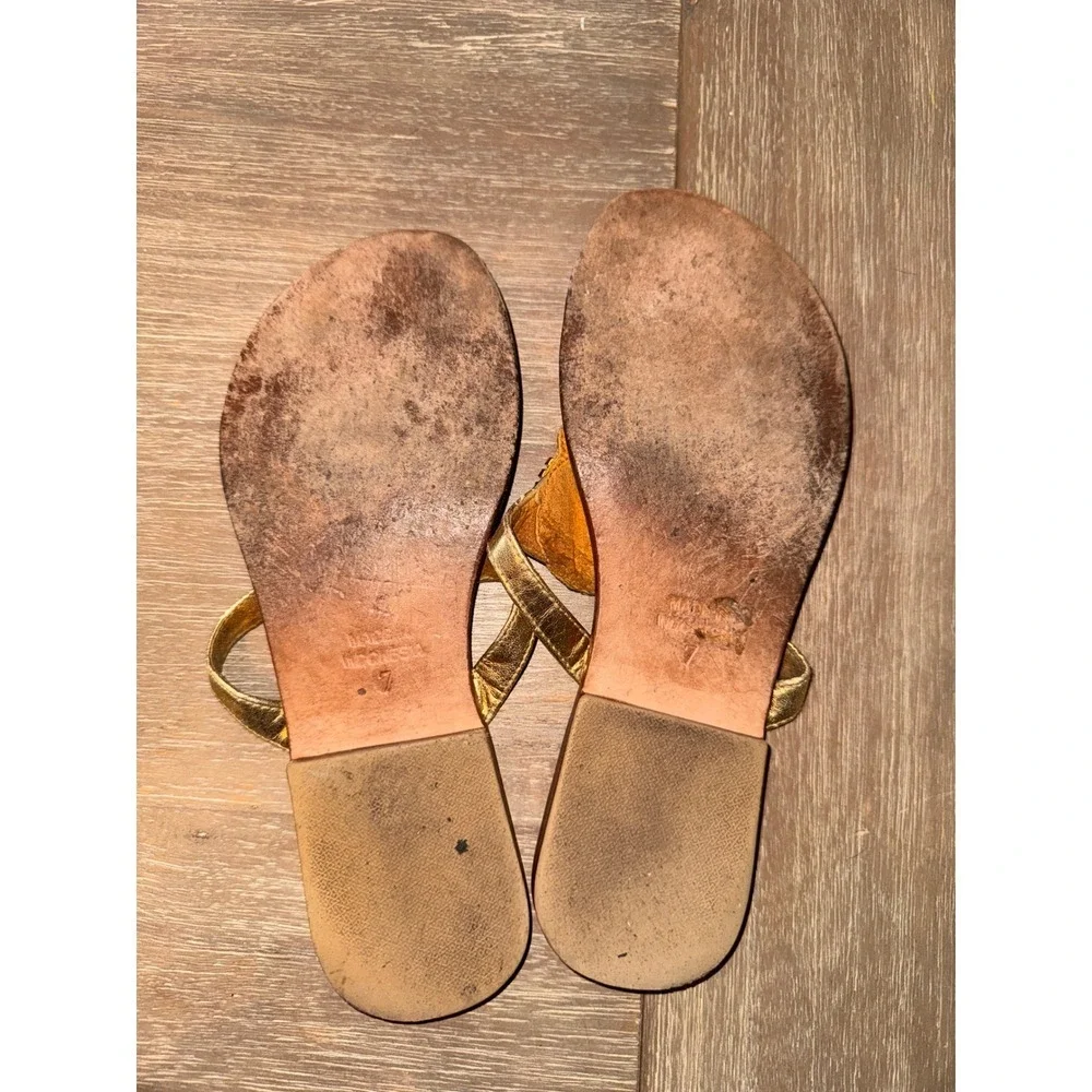 Mystique Beaded Thong Sandals Turquoise Embellished Gold Straps Size‎ 7 - Picture 5 of 7